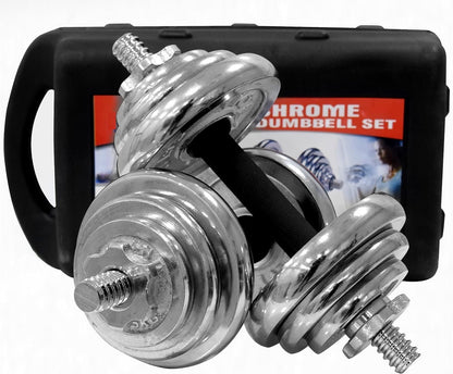 MAXSTRENGTH 15kg Dumbbell Weights Set for Durability and Performance, Includes Convenient Carry Case
