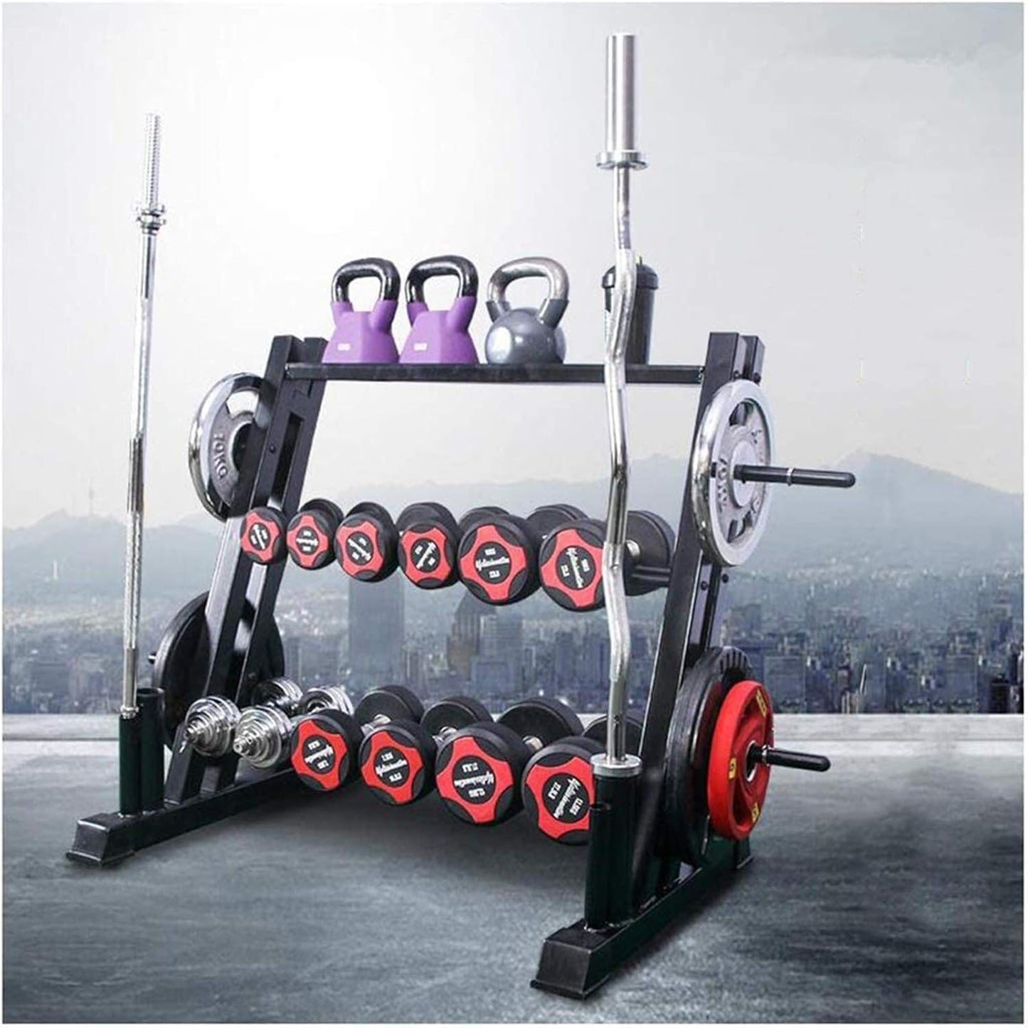 3 Tier Dumbbell Rack Professional Home & Gym Fitness Equipment Storage Stand for Weights Durable Frame