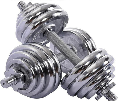 Max Strength Chrome Dumbbell Set 20Kg Includes Convenient Carry Case Ideal for Weightlifting Bodybuilding and Training