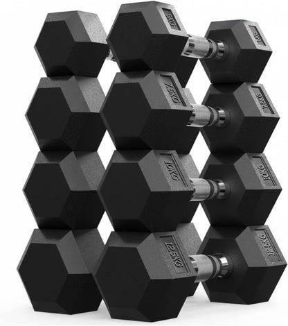 Max Strength Hex Dumbbells Set 70kg for Men & Women - Home Gym Equipment - Weights (Set of 2),  5kg, 7.5kg, 10kg, 12.5kg