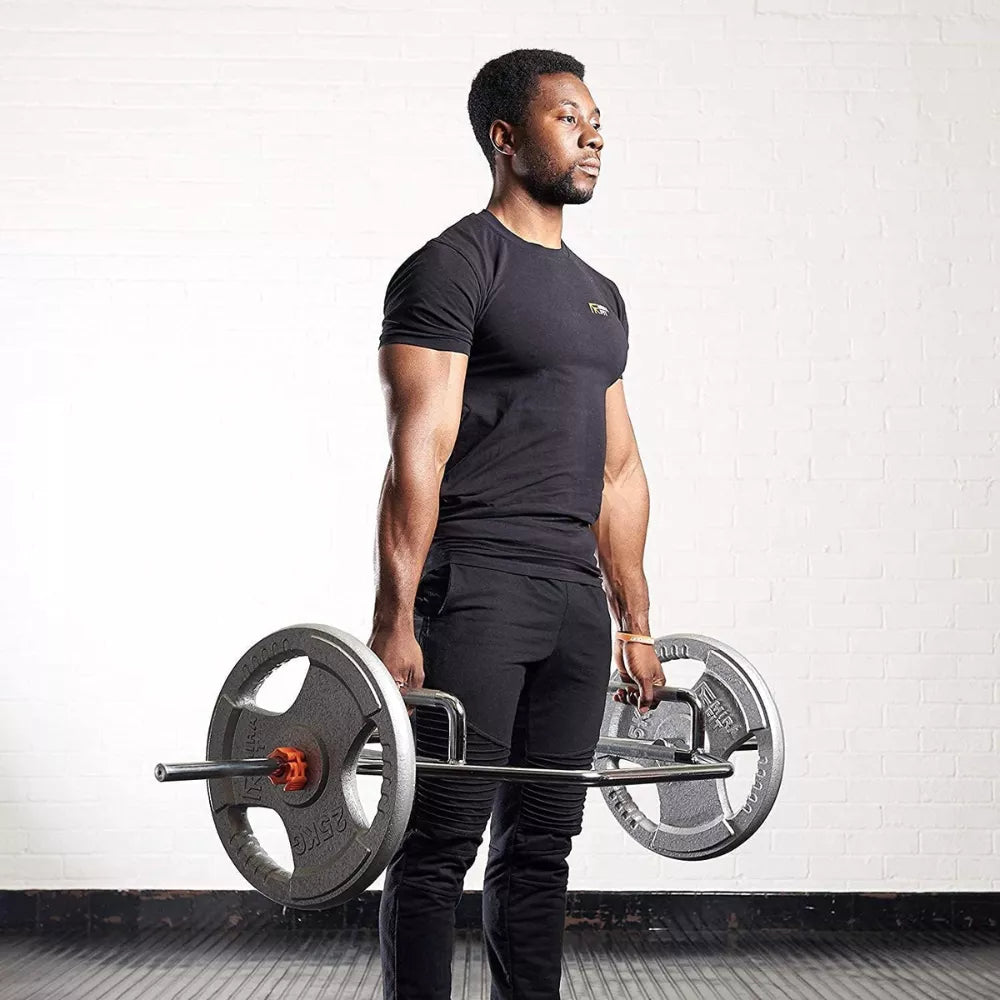 Max Strength-Distribution Olympic Trap Shrug  Hex Deadlift Big Whole Bar+ Spring Collar