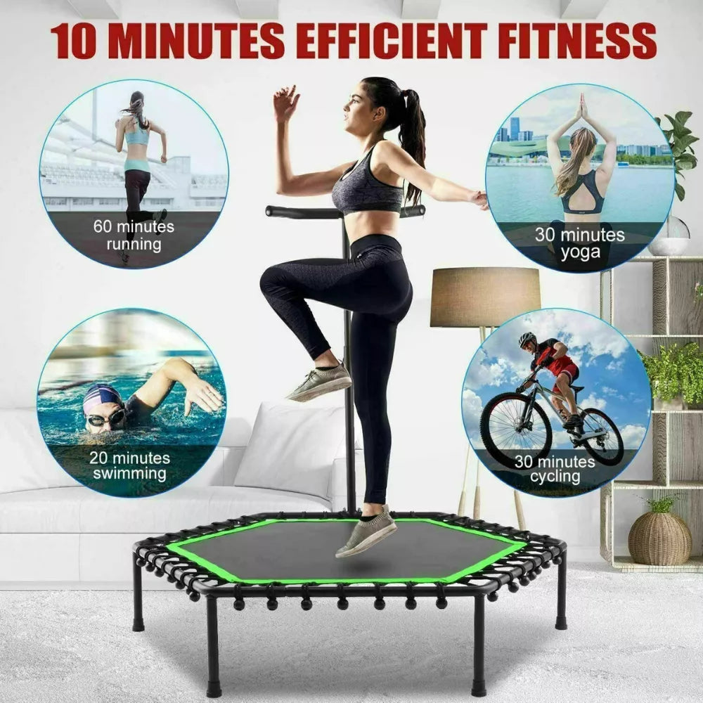 MAXSTRENGTH Fitness Trampoline 45 Inches Jumping with Height Adjustable Handle
