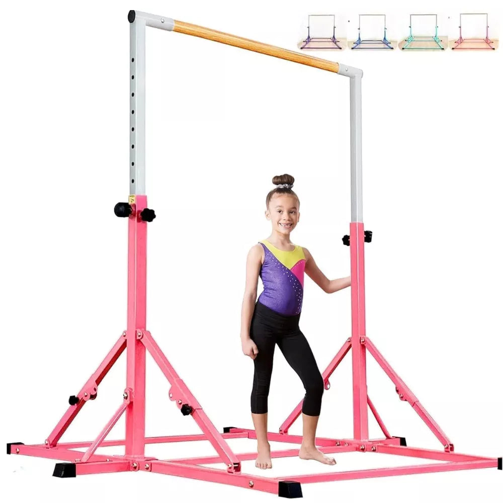 Gymnastics Bar Foldable and Adjustable Heights Monkey Bars for Home Gym