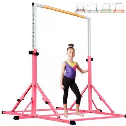 Gymnastics Bar Foldable and Adjustable Heights Monkey Bars for Home Gym