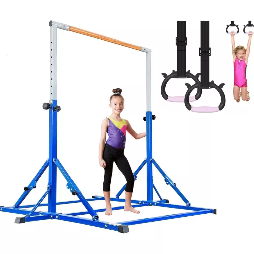 Gymnastics Bar Foldable and Adjustable Heights Monkey Bars for Home Gym