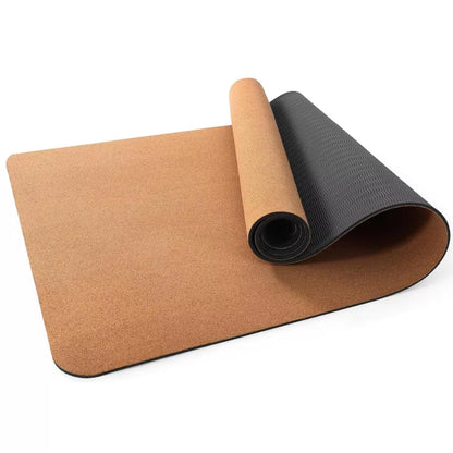 MAXSTRENGHT Health & Fitness Cork & TPE Yoga Mat | Extra Long Non-Slip Eco-Friendly Mat