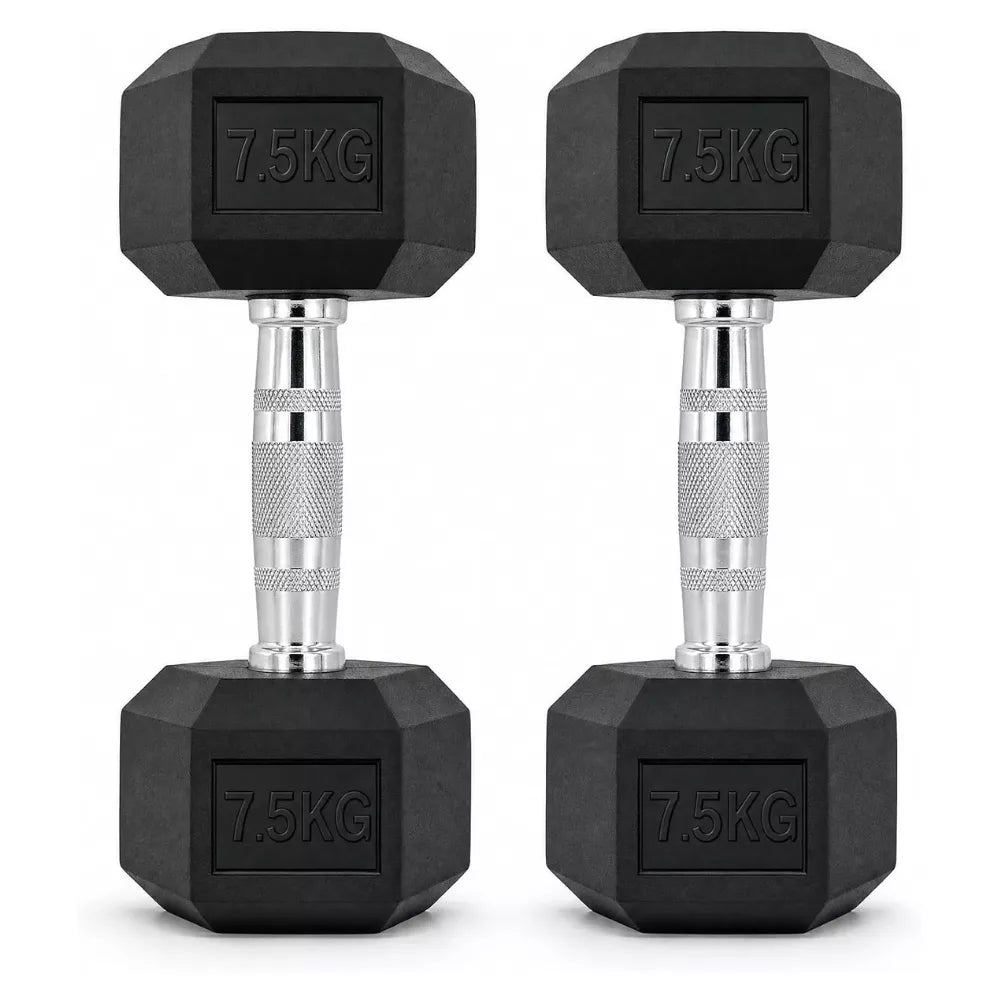 Max Strength Hex Dumbbells Set for Men & Women - Home Gym Equipment - (Weights 7.5kg X 2pc=15kg)