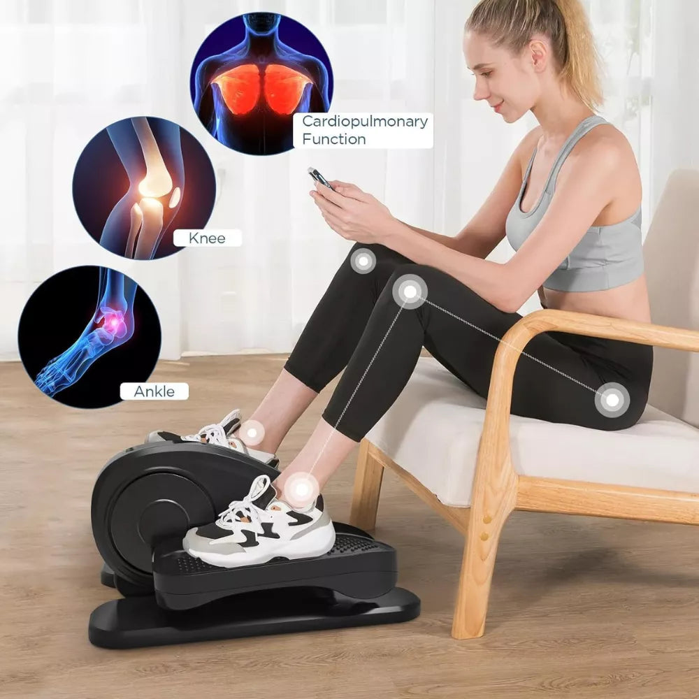Multi-purpose Electric Elliptical Stepper with Quiet Model Adjustable Resistance Leg Rehabilitation Trainer for Home Gym Use, Exerciser for Seniors