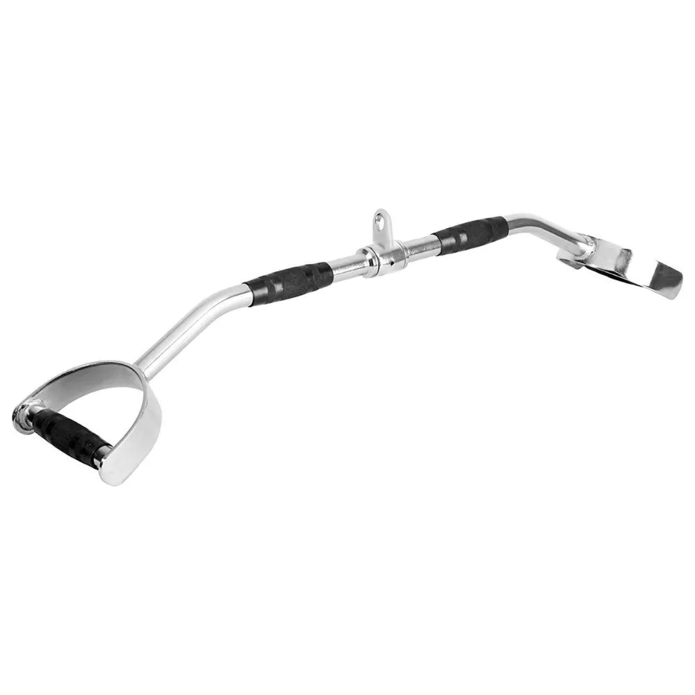 Max Strength Barbel Machine Cable Attachment Pro Grip Revolving Non Slip Handle Bar Pro Grip Revolving pull down Lat Bar-Silver, for Bicep Tricep