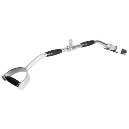 Max Strength Barbel Machine Cable Attachment Pro Grip Revolving Non Slip Handle Bar Pro Grip Revolving pull down Lat Bar-Silver, for Bicep Tricep