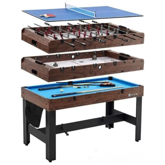 Multi Game Table Pool, Table Tennis, Foosball & Air Hockey Combo for Family Fun and Entertainment 4 in 1