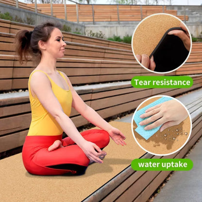 MAXSTRENGHT Health & Fitness Cork & TPE Yoga Mat | Extra Long Non-Slip Eco-Friendly Mat