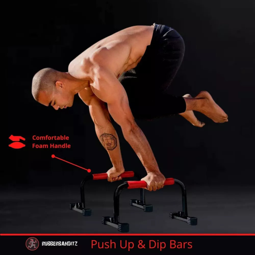 MAXSTRENGTH Parallettes Bars For Push Ups & Dip | Lightweight, Heavy Duty Non-Slip Parallel Bars