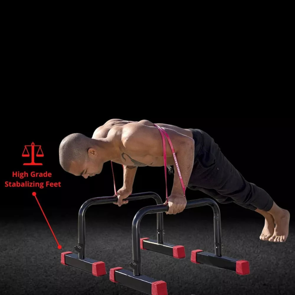 MAXSTRENGTH Parallettes Bars For Push Ups & Dip | Lightweight, Heavy Duty Non-Slip Parallel Bars