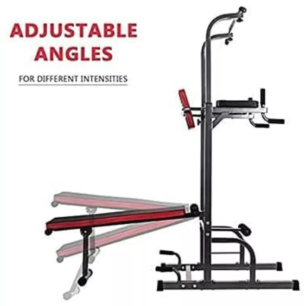 Max Strength® Power Tower Multi-Function Pull Up Rack & Abs Dip Station Abs, Home Gym Strength Training Fitness Equipment