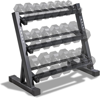 Max Strength Hex Dumbbells Set 105kg with 3-Tier Dumbbell Rack for Men & Women - Home Gym Equipment - Weights (Set of 2) 2.5kg, 5kg, 7.5kg, 10kg, 12.5kg,15kg plus Rack