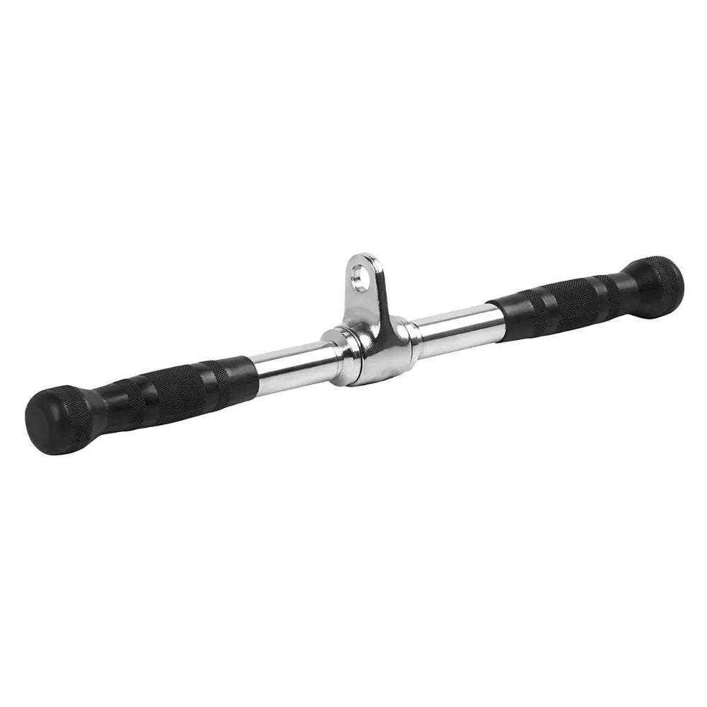 Max Strength Barbel Machine Cable Attachment Pro Grip Revolving Non Slip Handle Bar Pro Grip Revolving pull down Lat Bar-Silver, for Bicep Tricep