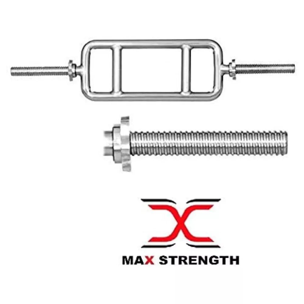 Max Strength Tricep Solid Chrome Barbell Bars – Heavy-Duty Weight Lifting Bar