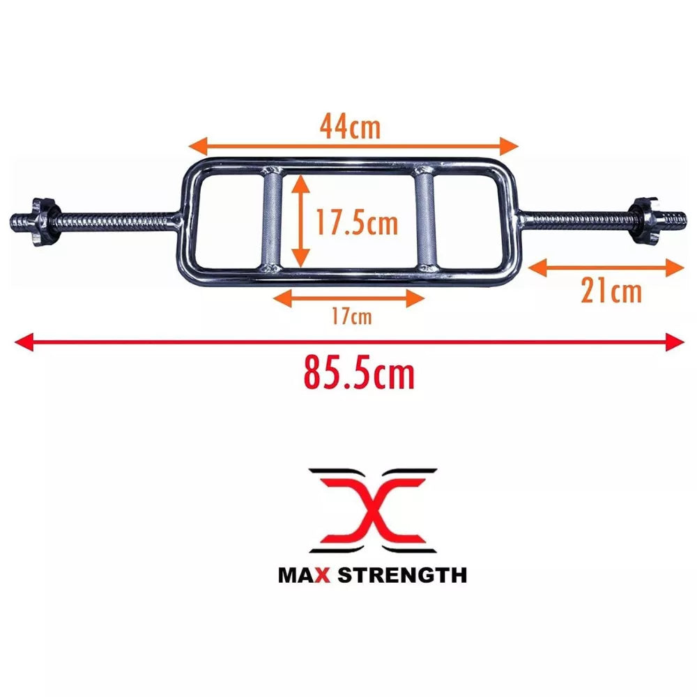 Max Strength Tricep Solid Chrome Barbell Bars – Heavy-Duty Weight Lifting Bar