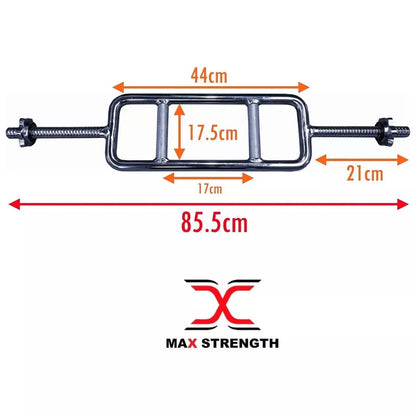 Max Strength Tricep Solid Chrome Barbell Bars – Heavy-Duty Weight Lifting Bar