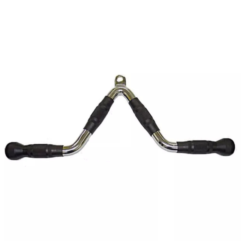 Max Strength Barbel Machine Cable Attachment Pro Grip Revolving Non Slip Handle Bar Pro Grip Revolving pull down Lat Bar-Silver, for Bicep Tricep