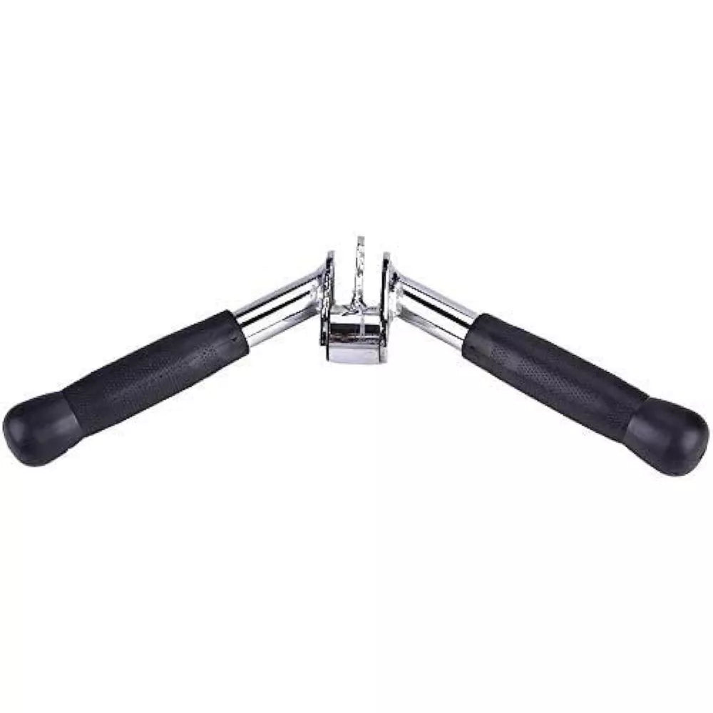 Max Strength Barbel Machine Cable Attachment Pro Grip Revolving Non Slip Handle Bar Pro Grip Revolving pull down Lat Bar-Silver, for Bicep Tricep