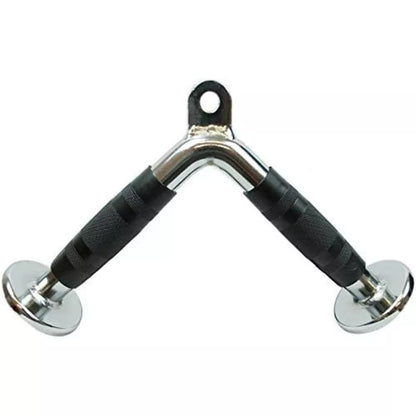 Max Strength Barbel Machine Cable Attachment Pro Grip Revolving Non Slip Handle Bar Pro Grip Revolving pull down Lat Bar-Silver, for Bicep Tricep
