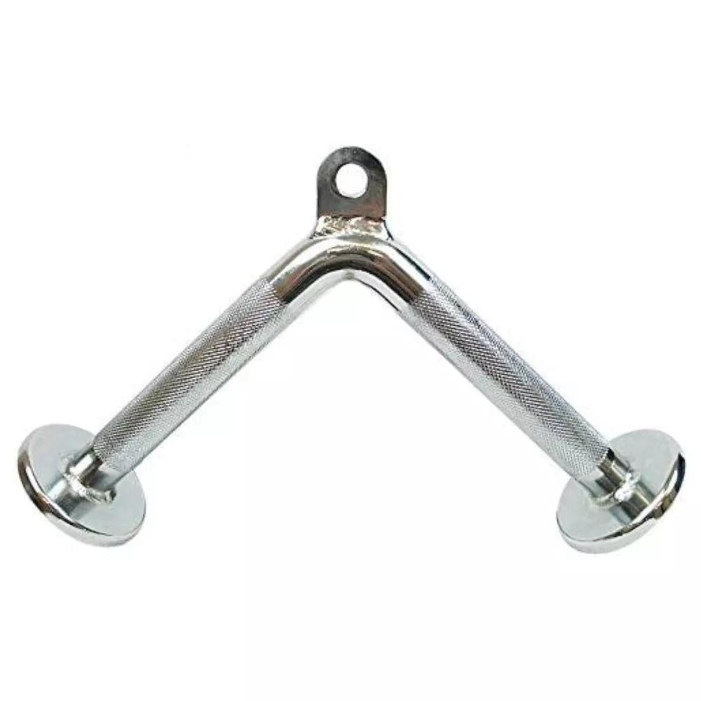 Max Strength Barbel Machine Cable Attachment Pro Grip Revolving Non Slip Handle Bar Pro Grip Revolving pull down Lat Bar-Silver, for Bicep Tricep