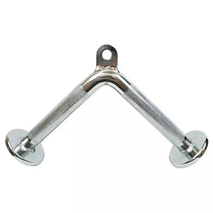 Max Strength Barbel Machine Cable Attachment Pro Grip Revolving Non Slip Handle Bar Pro Grip Revolving pull down Lat Bar-Silver, for Bicep Tricep