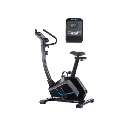 Black exercise bike with digital display