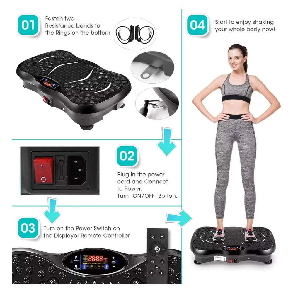 Vibration Plate Exercise Machine with Remote Control and LED Display
