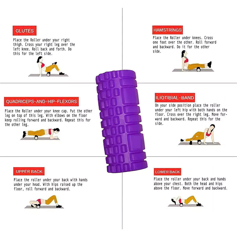 Max Strength Physio Yoga Foam Roller Deep Tissue Massage & Therapy ( 1pc Random Color)