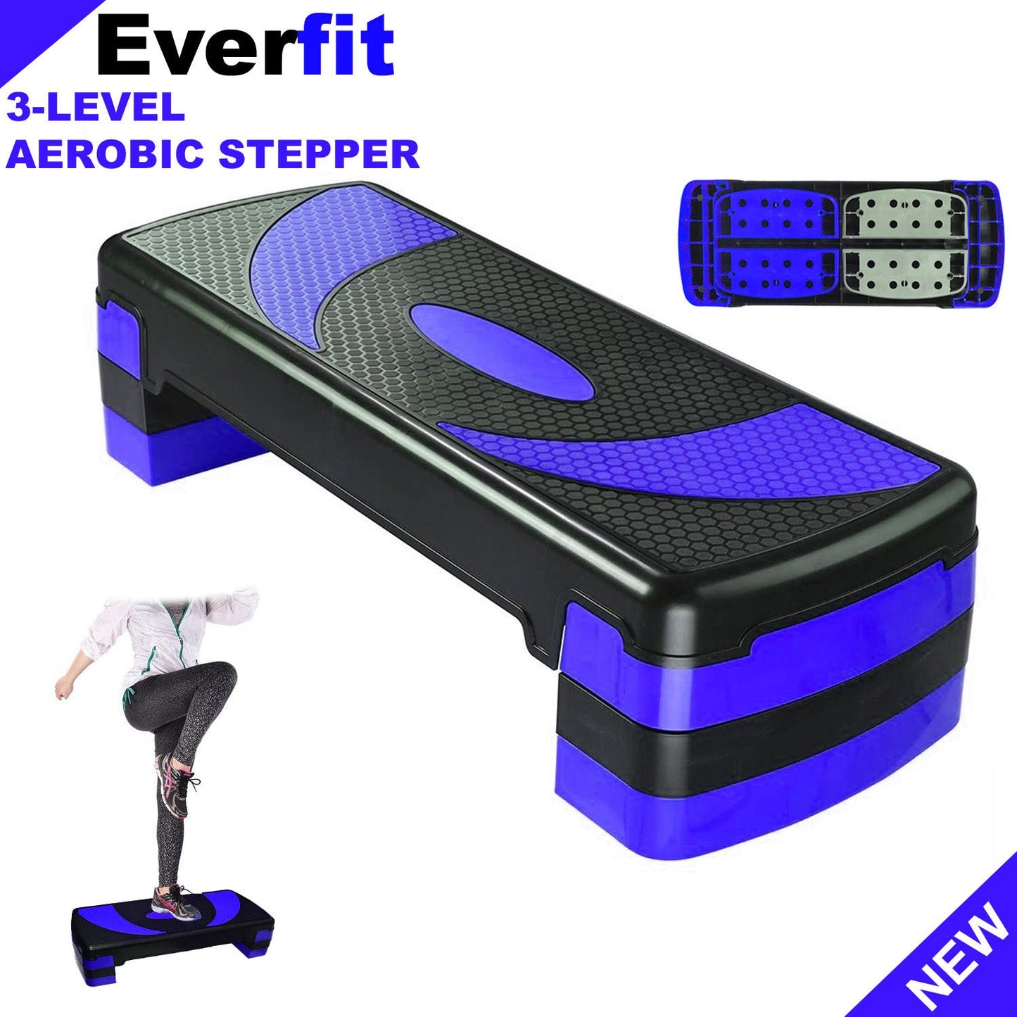 X MAXSTRENGTH Aerobic Stepper 3 Level Step Platform Cardio Training Yoga Workout Stepper