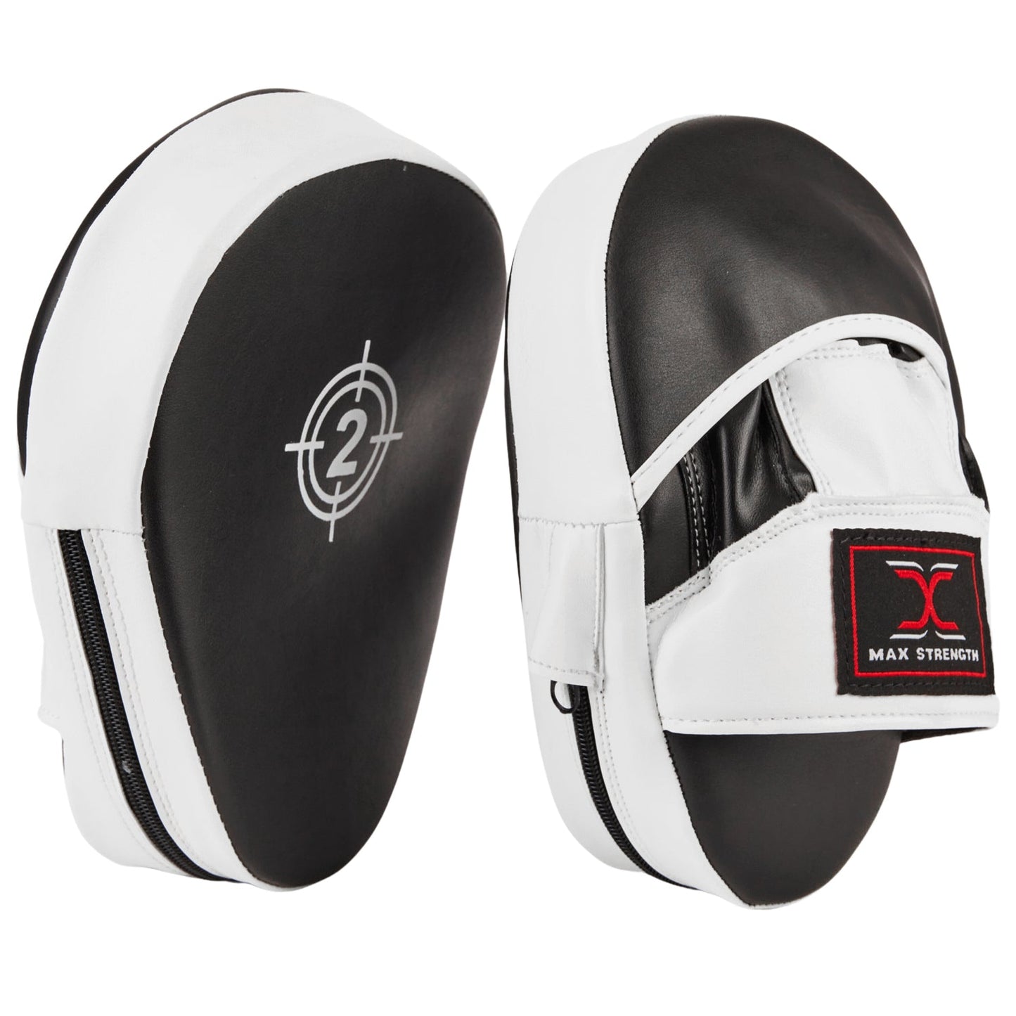 X MAXSTRENGTH Boxing Focus Pads Mitts Curved Punching Pad Black/White