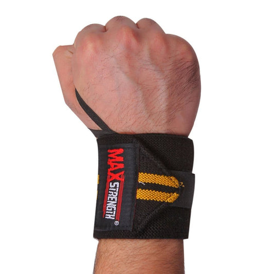 X MAXSTRENGTH Weightlifting Wrist Support Strap Yellow