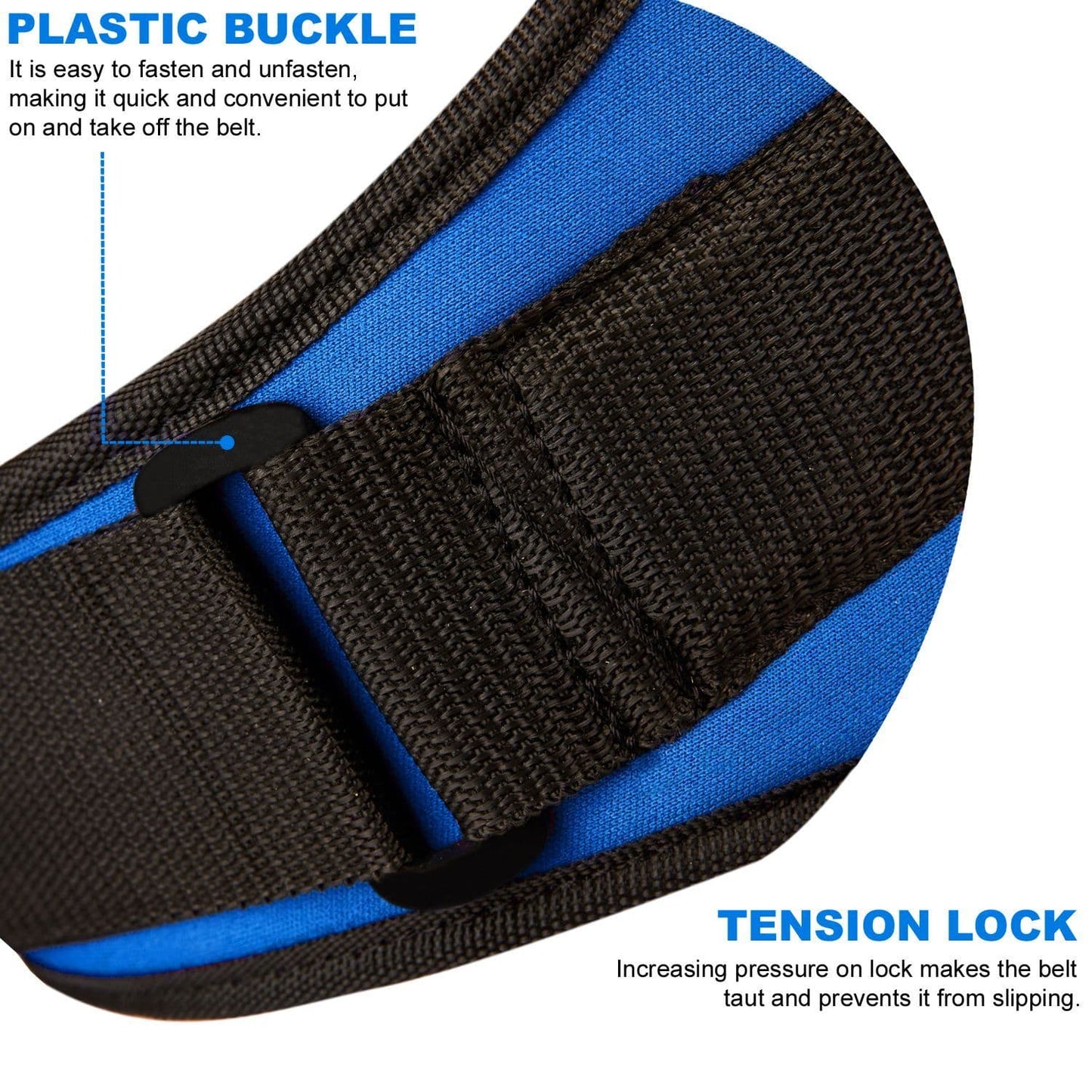 X MAXSTRENGTH Neoprene Weightlifting Back Support Belt Blue
