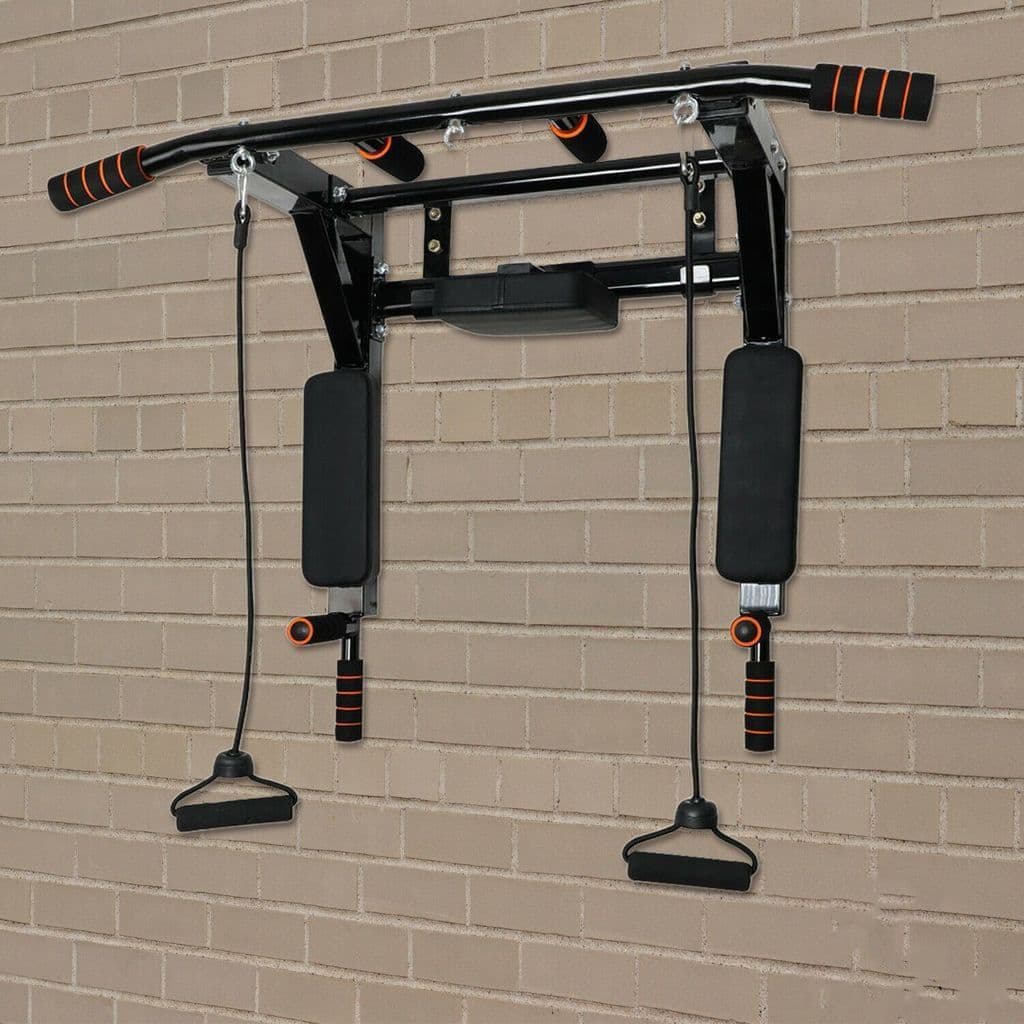 X MAXSTRENGTH Wall Mounted Chin Up Bar & Dip Station