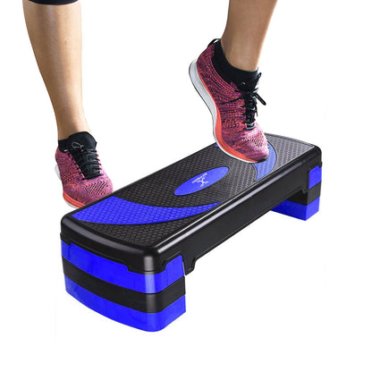X MAXSTRENGTH Aerobic Stepper 5 Level Step Platform Cardio Training Yoga Workout Steppers